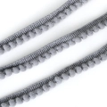 Light gray handmade mini pom pom fringe trim for DIY sewing and home decor projects - Width 10mm Ball Diameter 5mm / Gray