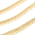 10mm beige handmade pom-pom fringe trim ribbon for clothing and DIY craft projects - Width 10mm Ball Diameter 5mm / Beige