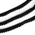 Handmade 10mm black pom pom fringe trim for DIY sewing and clothing decoration - Width 10mm Ball Diameter 5mm / Black
