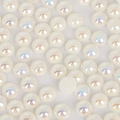 Platte halfronde ABS-parels met iriserende AB-coating voor DIY-haaraccessoires en decor - 10mm (150 Stuks/Verpakking) / Beige