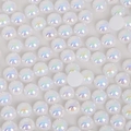 Platte iriserende witte ABS-halve parels voor DIY-knutselen en sieraden maken - 10mm (150 Stuks/Verpakking) / Wit