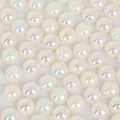 Platte ABS iriserende halve parels in crèmewit voor DIY knutselwerk en strikken - 12MM (100 Stuks/Verpakking) / Beige