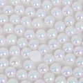 Platte halfronde ABS parels met iriserende afwerking voor DIY sieraden en nageldecoratie - 12MM (100 Stuks/Verpakking) / Wit