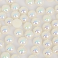 Platte iriserende AB-parelcabochons voor DIY-ambachten en sieradendecoratie - 14mm (50 Stuks/Verpakking) / Beige