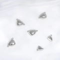 Fermoir magnétique en cœur argenté poli pour colliers et bijoux DIY - 16x11mm (Trou 1.5mm) / Blanc K