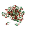 Perline in vetro a goccia rosse e verdi per gioielli fai da te e accessori - Sfumato Verde e Rosso Scuro