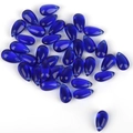 Perle in vetro ceco blu cobalto a forma di goccia per forcine e gioielli fai-da-te - Blu zaffiro