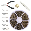 DIY jewelry making kit with 4-10mm jump rings and tools in a hexagonal storage box - 1 Set / Antique Bronze Jump Rings Tool Combo Kit