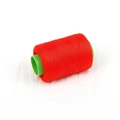 Single roll of red polyester sewing thread on a green plastic spool for DIY crafts - About 300 Meters / Red