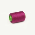 Deep purple polyester sewing thread spool with green plastic core for DIY home sewing - About 300 Meters / Purplish Red