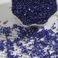 2mm donkerblauwe verzilverde staafjes kralen in keramische kom voor DIY sieraden - H-Buis 2mm (15g/Verpakking, Ca. 700 Stuks) / Saffierblauw