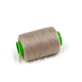 Single roll of khaki polyester sewing thread wound on a green plastic spool - About 300 Meters / Gray