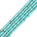 Turquoise cilindrische tussenkralen met natuurlijke matrix voor DIY-sieraden maken - Turkoois Afstandhouder (BTB1108) / Diam 4mm Dikte 2mm Gat 1mm Lengte 38cm