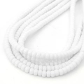 Strands of polished 6-8mm white round glass beads for DIY jewelry making and crafts - Diameter 6mm Thickness 4mm Hole 1mm 39cm/Strand / Porcelain White