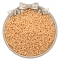 Nude pink 3mm pearlized glass seed beads for DIY jewelry making in elegant silver dish - Beige