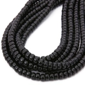 Polished black 6-8mm glass round beads for DIY handmade jewelry and beaded bracelets - Black