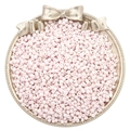 Delicate 3mm pastel pink glass seed beads for DIY jewelry making in a golden tray - Light Pink