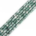 Natuursteen cilindrische afstandskralen in groen voor handgemaakte armbanden DIY - Groen Witte Gemêleerde Buis (BTB1108) / Diam 4mm Dikte 2mm Gat 1mm Lengte 38cm