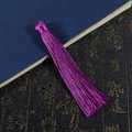 Ciondolo a nappa in seta viola vibrante con texture liscia per gioielli fai da te e hobby - Lungo 12cm, 1 Pezzo/Confezione / Violetto