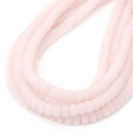 Pale pink smooth glass beads for DIY jewelry making with soft cream finish - Pink Jade