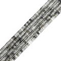 Vierkante natuursteen tussenkralen in grijs en wit voor DIY handgemaakte sieraden - Zwart Wit Patroon Kubus (BTB1108) / Diam 4mm Dikte 2mm Gat 1mm Lengte 38cm