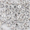 Perline distanziatrici rondelle argentate con strass Aurora Borealis per gioielli DIY - Galvanizzato Argento Con Strass AB