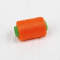 Orange polyester sewing thread spool on green plastic core for DIY hand stitching - About 300 Meters / Orange Red