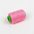 Vibrant bright pink sewing thread on green plastic spool for DIY home tailoring - About 300 Meters / Pink