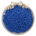 Deep blue 3mm pearlescent glass seed beads for DIY jewelry making in a silver tray - Blue