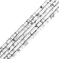 Vierkante witte turkooizen afstandhouders met marmeren textuur voor DIY-sieraden - Witte Turkoois Kubus (BTB1108) / Diam 4mm Dikte 2mm Gat 1mm Lengte 38cm