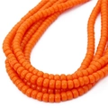 Polished bright orange glass round beads for DIY handmade jewelry and bracelets - Orange Yellow