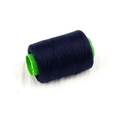 Navy blue polyester sewing thread on green plastic spool for home diy machines - About 300 Meters / Navy Blue