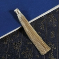 Elegant champagne gold silk tassel accessory for DIY ancient style hairpins and jewelry - 1 Piece / Apricot