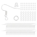 Kit DIY para pendientes de plata con ganchos, anillas y cierres de silicona - Plateado