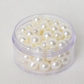 Creamy white faux pearl beads in a clear container for DIY jewelry making - 4mm With Hole (Approx. 1mm Hole, 6g/Pack, Approx. 200 Pcs) / Artificial Pearl (Cream White)