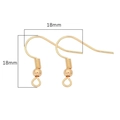 French ear wire hooks in 14K gold finish with 18mm size specifications for DIY jewelry - 18K Gold Plated with Bead / 10 Pairs/Pack (20 Pcs)