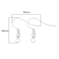 Polished silver 18K gold plated French earring hooks for DIY jewelry making 18mm size - Silver with Bead / 10 Pairs/Pack (20 Pcs)