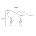 Silver 18k gold plated earring hooks DIY jewelry findings 18mm by 18mm size - White Gold with Bead / 10 Pairs/Pack (20 Pcs)