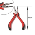 Mini alicates de punta larga de 13 cm con mangos ergonómicos antideslizantes rojo y negro - Alicates para joyería / Rojo