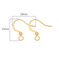 Golden 18K gold plated earring hooks with small decorative bead for DIY jewelry making - 18K Gold Plated with Bead Flat Hook / 10 Pairs/Pack (20 Pcs)