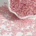 Pink silver-lined glass seed beads for DIY jewelry making displayed on a ceramic dish - Pink / 2mm 15g/Pack Approx 1000Pcs
