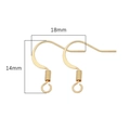 Pair of golden 14mm x 18mm French ear hooks for DIY earring jewelry making accessories - 14K Gold Plated with Spring / 10 Pairs/Pack (20 Pcs)