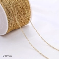 Catena a maglie da 2,0mm in oro 14K su bobina per creazione di gioielli fai-da-te - Catena a Maglia a O Rotonda / 2,0 mm (1 m/Confezione) / Placcato Oro 14K