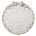 Translucent white 3/4mm glass seed beads for DIY jewelry making in a golden tray - 3mm Hole Diameter approx 0.8mm 20g/bag approx 660pcs / Cream