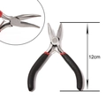 Mini alicate de punta fina de 12cm con mango antideslizante rojo y negro para joyería - Alicates de punta curvada / Negro