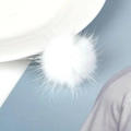 Pendentif pompon rond en fourrure de vison blanc pour la création de boucles d'oreilles - Blanc