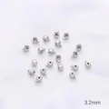 Perles à écraser argentées de 3,2mm pour la création de bijoux DIY et colliers - 3,2 mm (Trou 1 mm, 1 pièce) / Or blanc