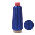 Metallic royal blue embroidery thread on cone for DIY sewing and handcrafts - Sapphire Blue