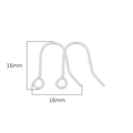 Silver 14K gold plated earring hooks with round loop for DIY jewelry making, 16mm size - White Gold Classic Hook / 10 Pairs/Pack (20 Pcs)