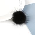 Pendentif boule en fausse fourrure noire pour la création de boucles d'oreilles DIY - Noir